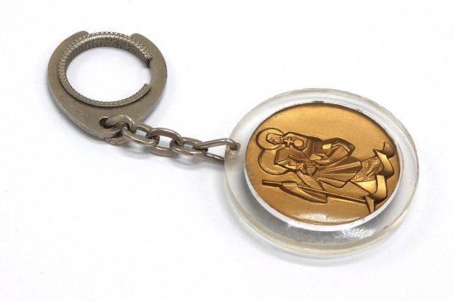 Ancien porte clé publicitaire collection Saint Christophe / Caltex