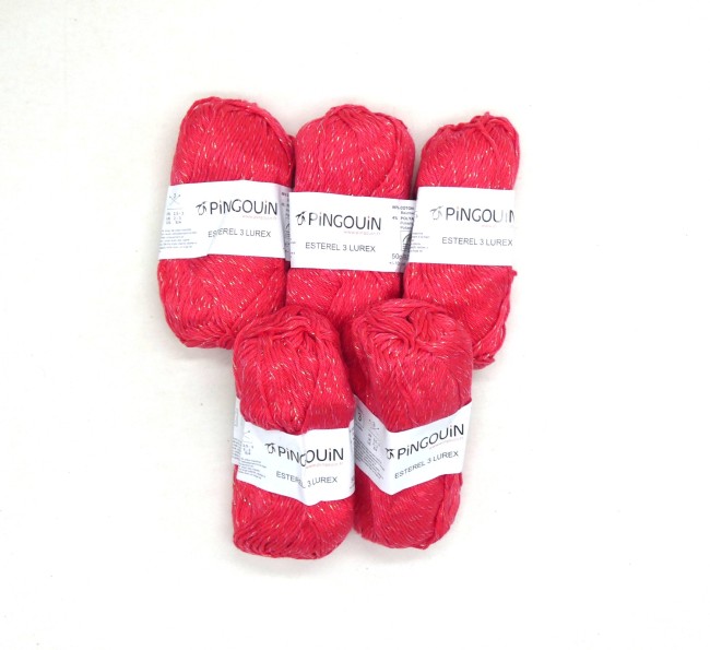  5 pelotes de fil pingouin Esrerel 3 Lurex C 305 