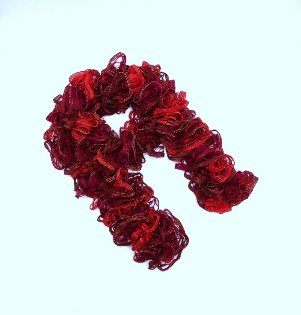 Echarpe femme rouge / bordeaux pailleté doré or 