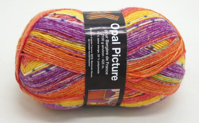 Une pelote X 100 gr Laine Chausette OPAL PICTURE art 23456  / J6420