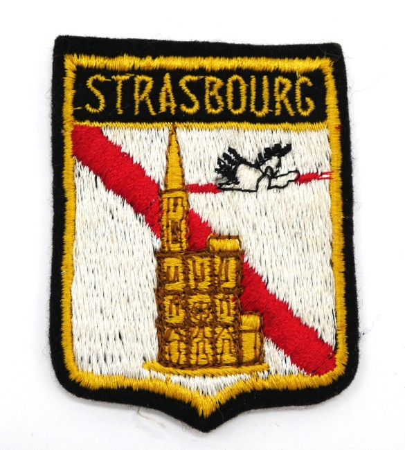 Ecusson ancien brodé ville Strasbourg 