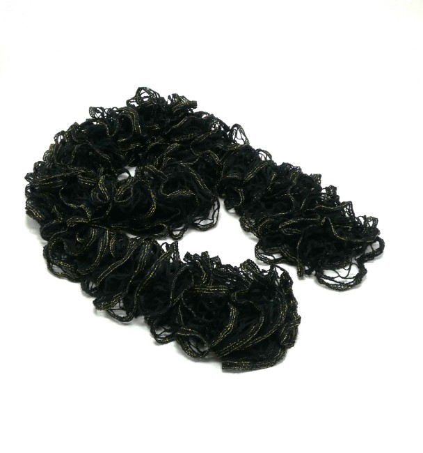 Echarpe noir bordure doré or 