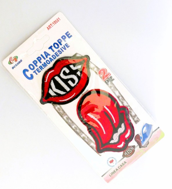 Ecussons thermocollants bouche désir / kiss 