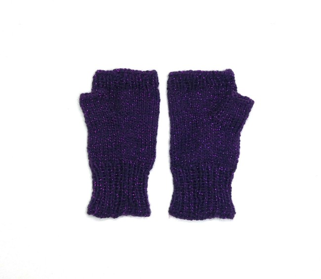 P1110846 Mitaines violette pailletée avec pouce