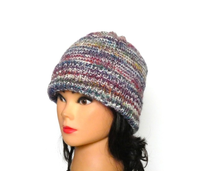 P1010712 Bonnet multicolore laine plassard nuit Blanche tricoté main