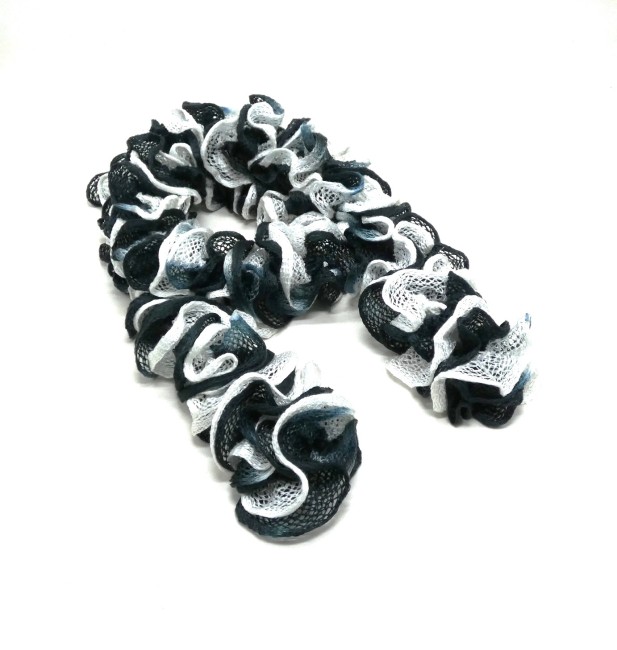 Echarpe femme noire et blanche 