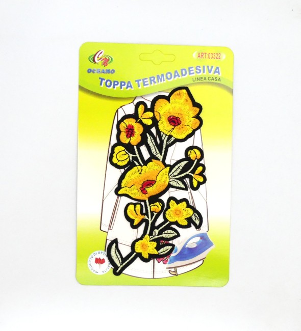 Patch thermocollant fleurs jaune 