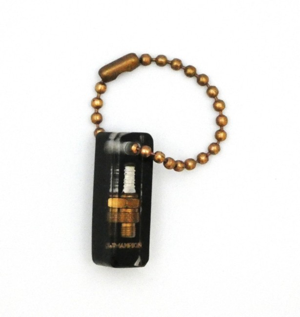 P1050128 Porte clé miniature bougie d 'allumage Champion inclusion