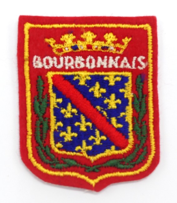 Ecusson ancien brodé ville Bourbonnais 