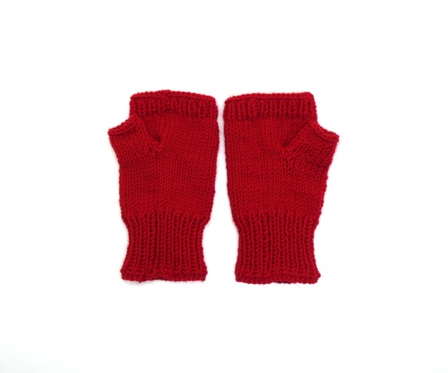  mitaines rouge avec pouce en laine merino sport C 4