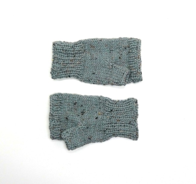 Mitaines pour femme grises avec pouce en laine Katia merino Tweed