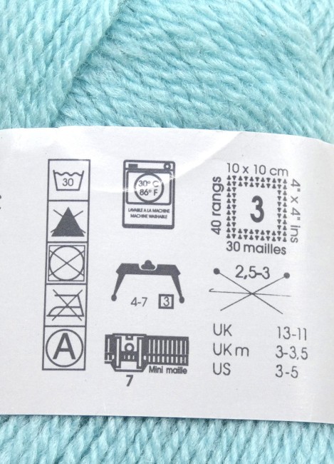  2 pelotes laine X 25 gr Phildar SUPER BABY  céladon 407