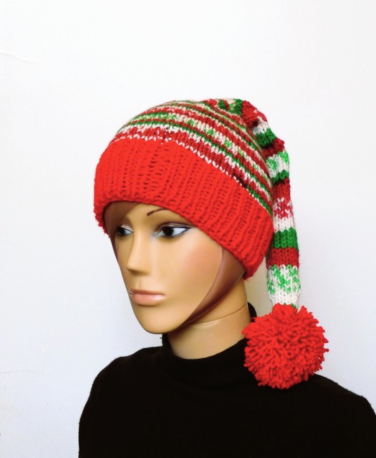 Bonnet lutin de Noël rouge happy christmas