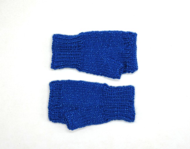 Mitaines bleu roi pailletée jo métal