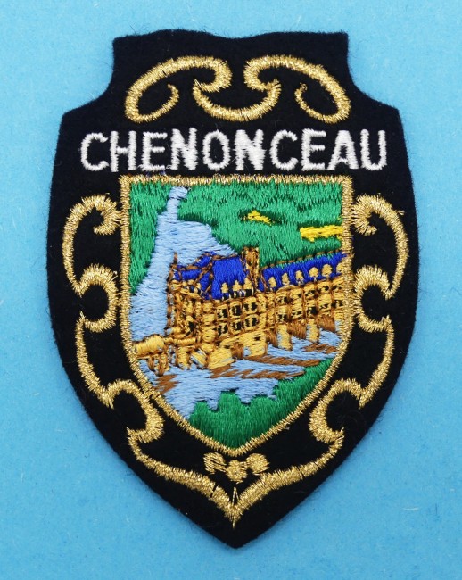 Ecusson brodé ville/ château Chenonceau 