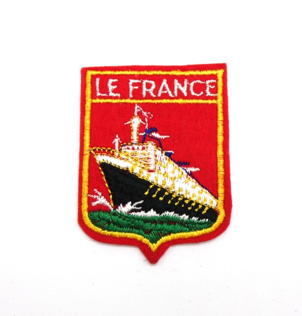 Ecusson rare brodé Paquebot LE FRANCE