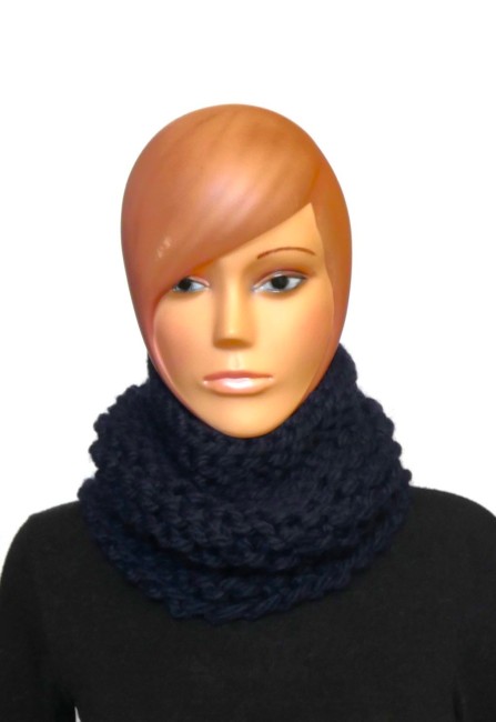 Tour de cou femme bleu marine 