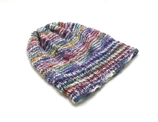 P1010719 Bonnet multicolore laine plassard nuit Blanche tricoté main