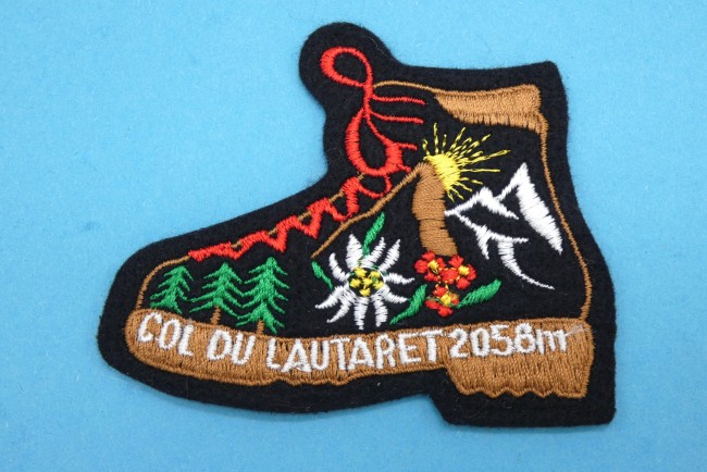 Ecusson chaussure montagne brodé COL DU LAUTARET 2058 m