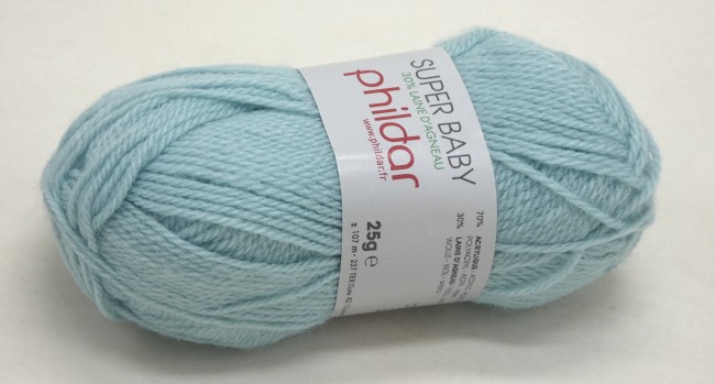  2 pelotes laine X 25 gr Phildar SUPER BABY  céladon 407