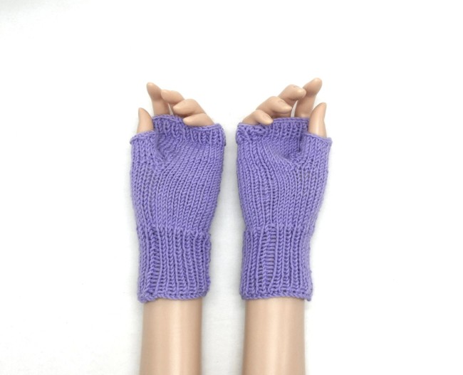 P1030890 Mitaines femme lilas 100% laine merino