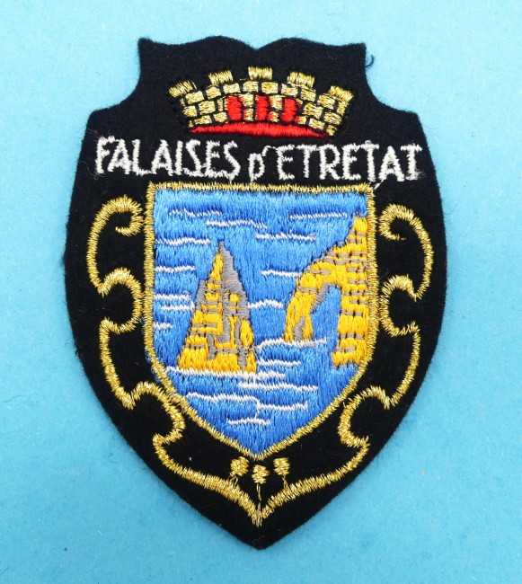 Ecusson brodé ville / falaises d ' Etretat 