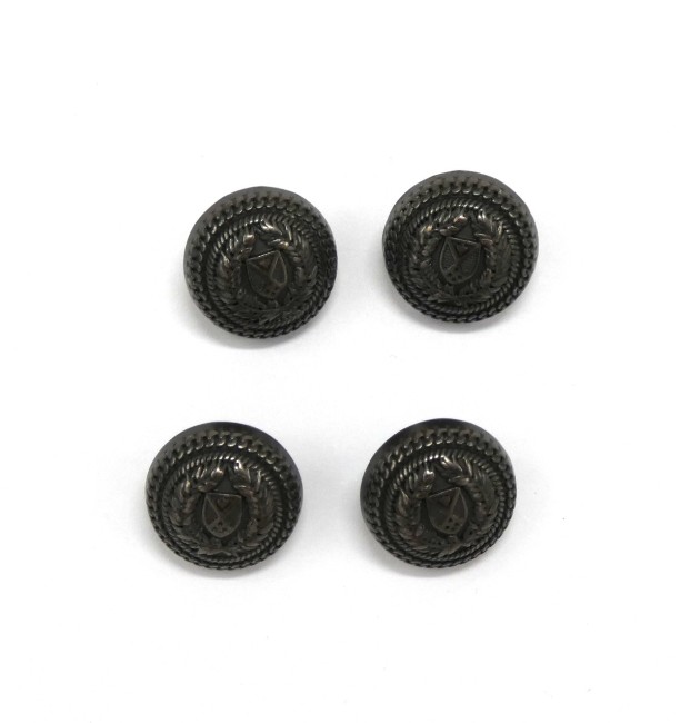 P1020004 4 Boutons Métal armoiries 15 mm travaux couture