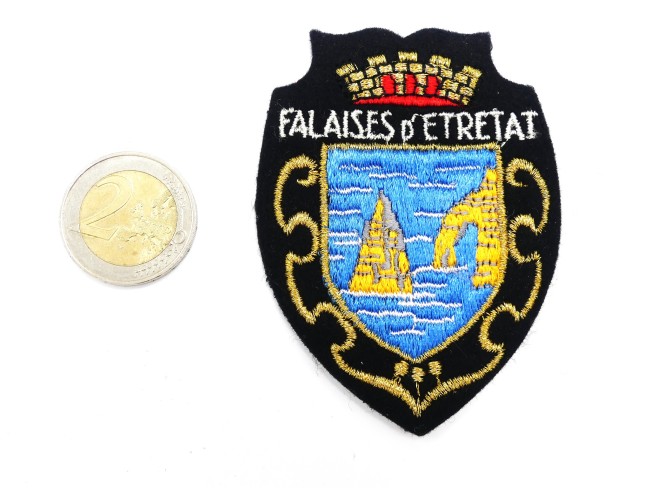 Ecusson brodé ville / falaises d ' Etretat 