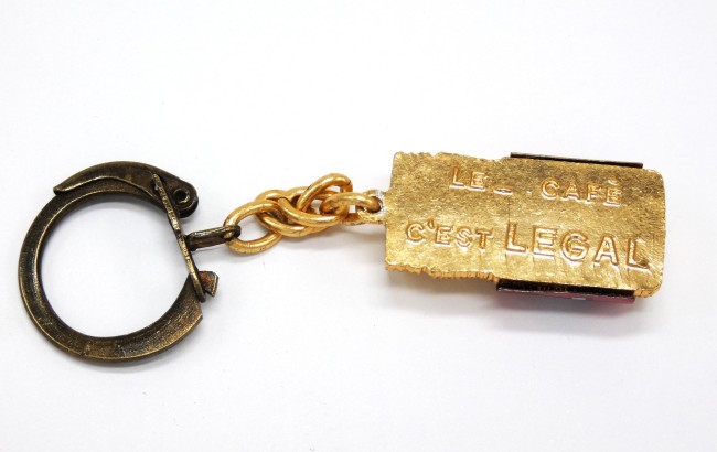 Porte clé publicitaire ancien en métal café legal 