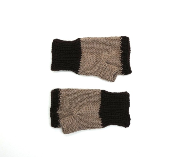 Mitaines femme marron laine katia merino sport 