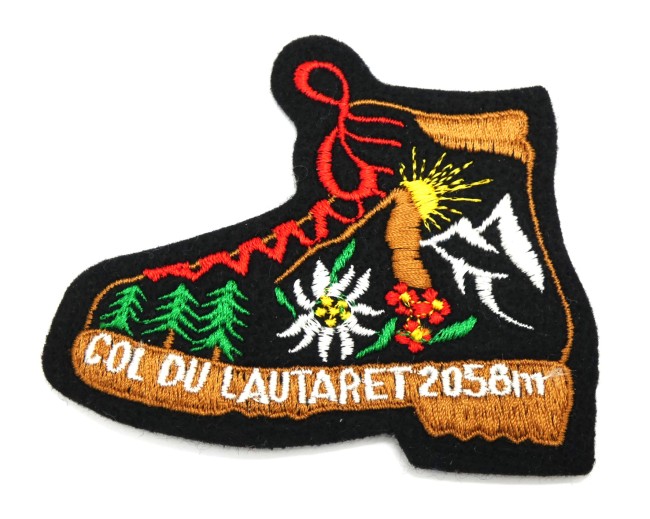 Ecusson chaussure montagne brodé COL DU LAUTARET 2058 m