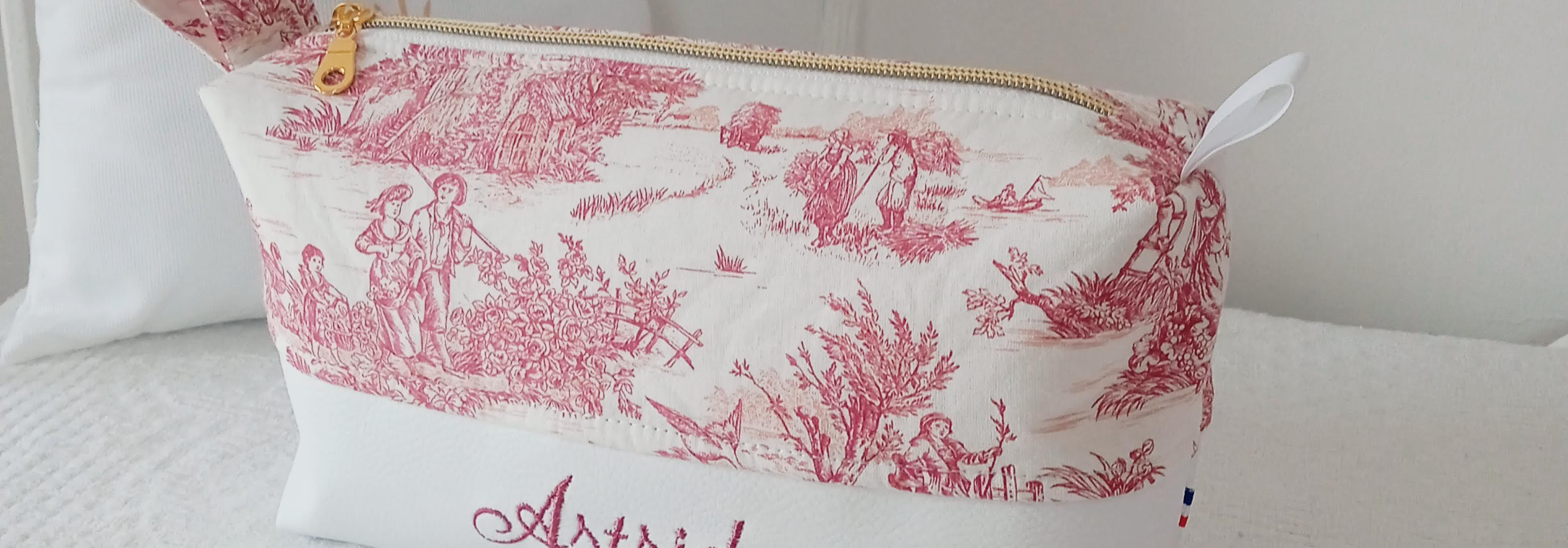 Trousses de toilette personnalisées faites main dans de jolies étoffes