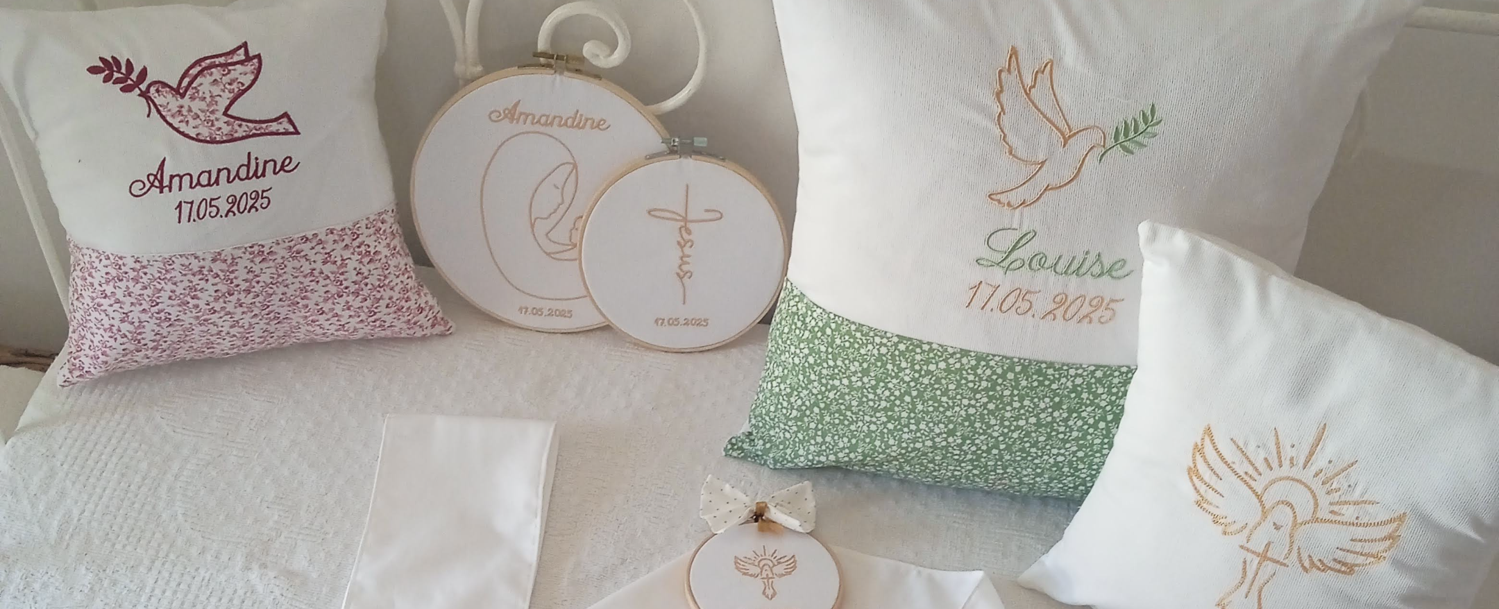 Souvenirs de baptême personnalisés faits main avec de belles étoffes – Atelier Jules & Alice