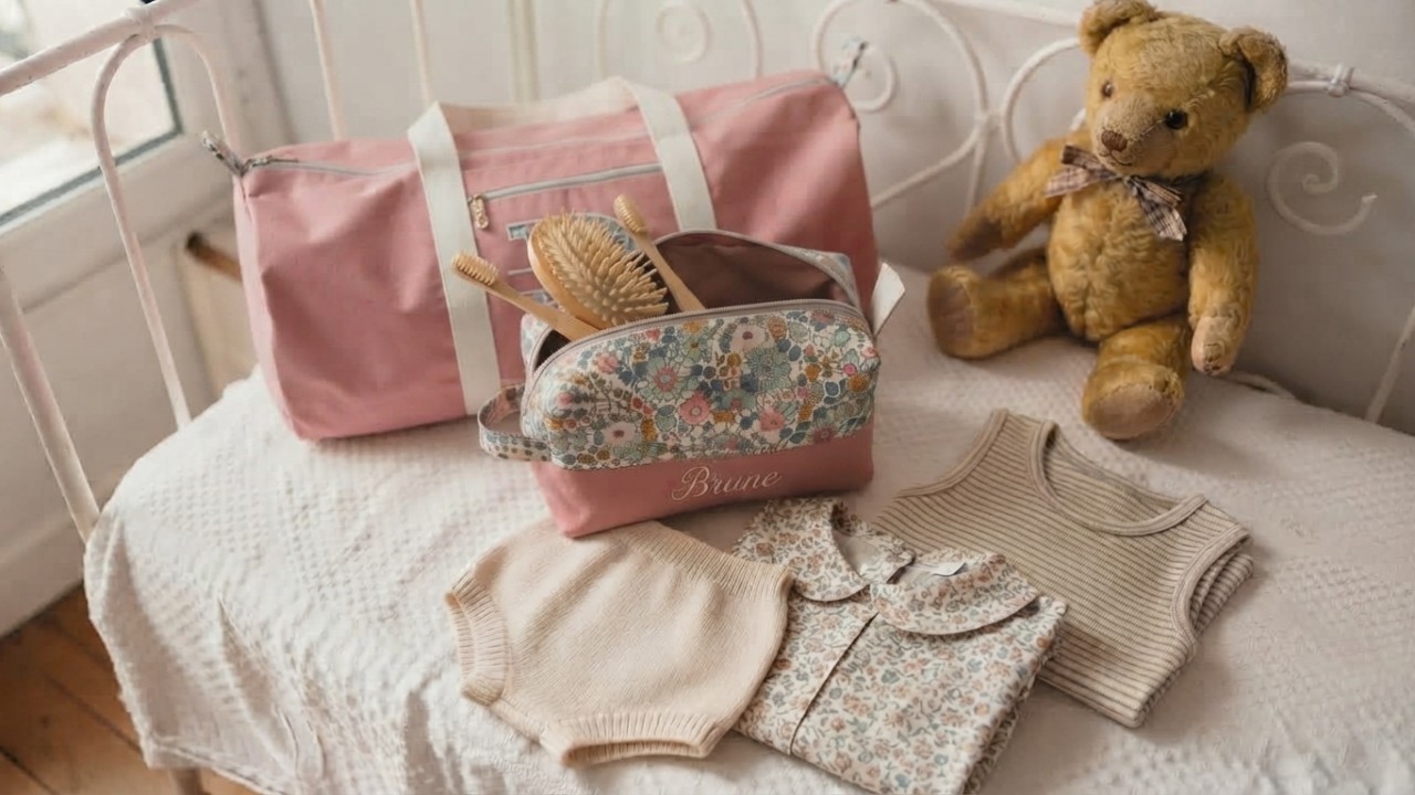 Sac polochon et trousse de toilette personnalisés pour un week-end