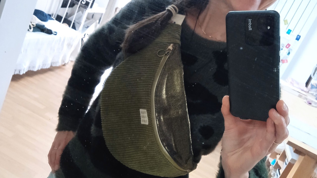 sac banane en velours taille XL