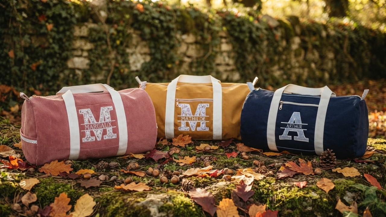Sacs polochons personnalisés en velours toile de coton et toile outdoor