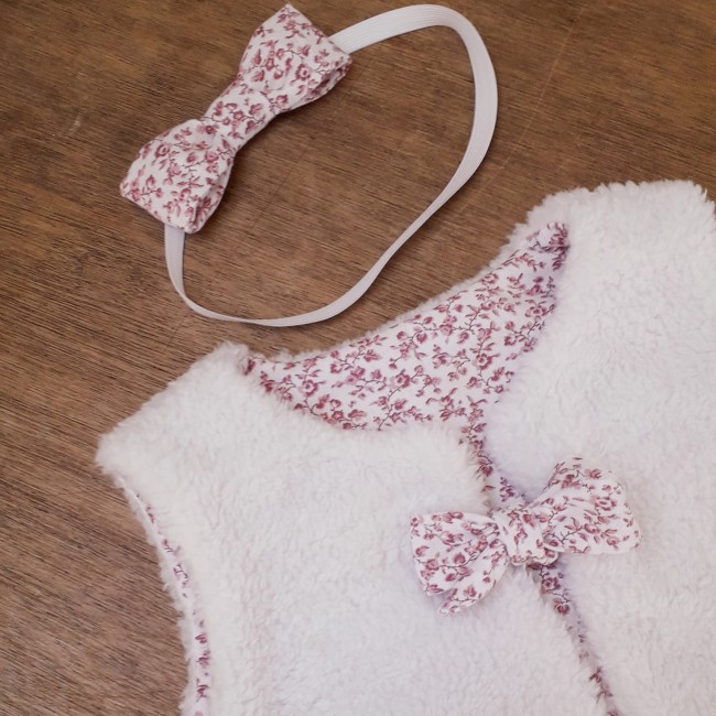 Gilet de berger enfant sherpa (tissu au choix!)