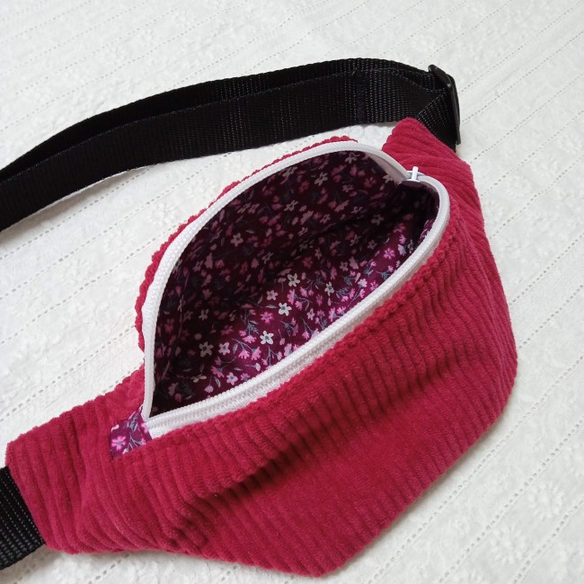 sac banane bandoulière adulte ou enfant, fait main, personnalisable, couleur au choix, velours ou toile canvas