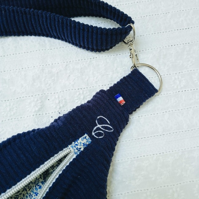 sac banane bandoulière VELOURS CÔTELÉ (couleur au choix!) sangle VELOURS