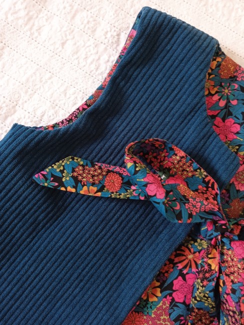 Gilet de berger velours côtelé et liberty (tissu au choix!)