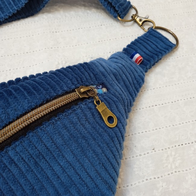 sac banane bandoulière VELOURS CÔTELÉ (couleur au choix!) sangle VELOURS