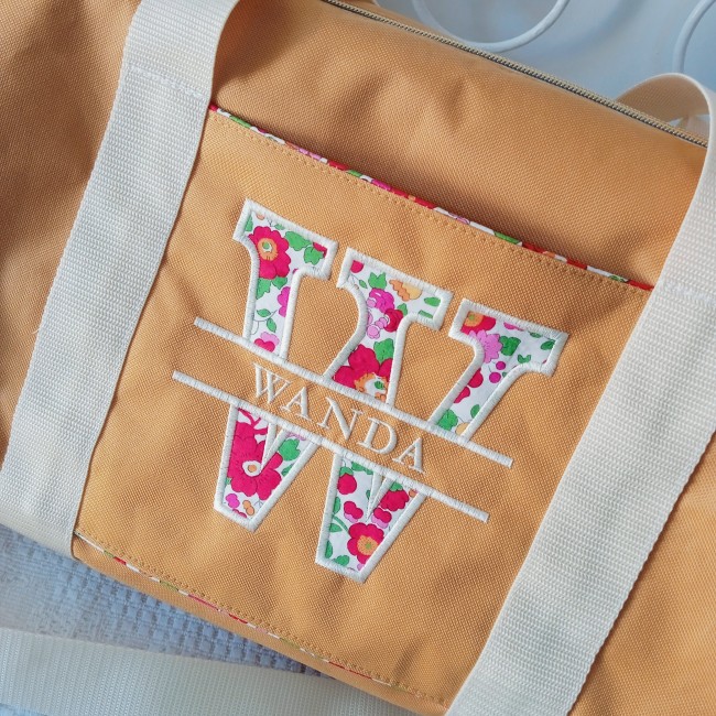 sac polochon avec poche plaquée personnalisée avec broderie