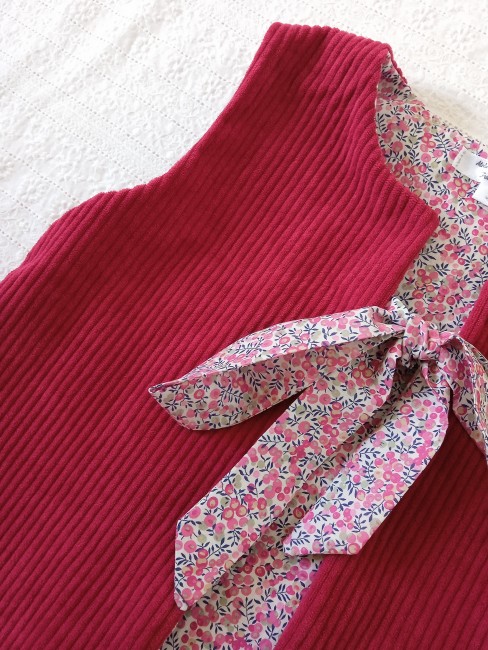 Gilet de berger velours côtelé et liberty (tissu au choix!)