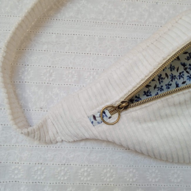 sac banane bandoulière VELOURS CÔTELÉ (couleur au choix!) sangle VELOURS