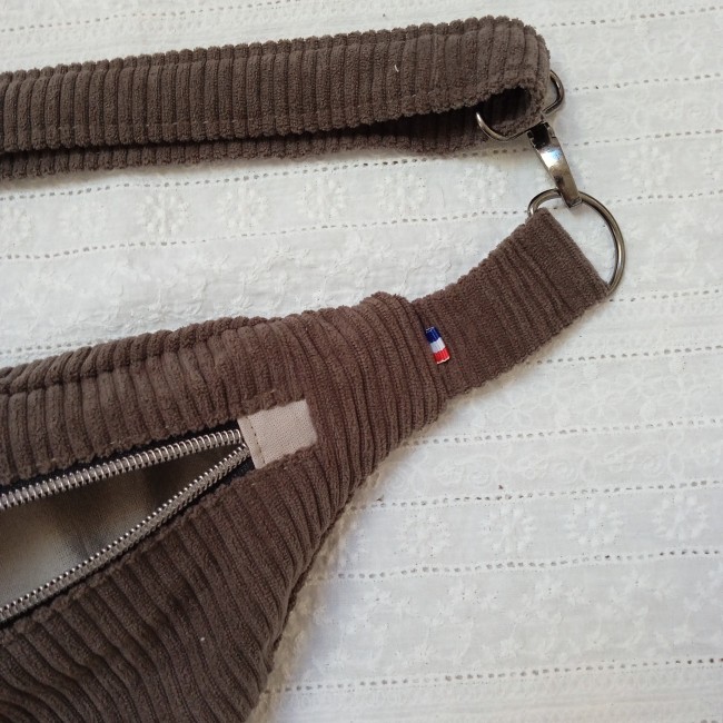 sac banane bandoulière VELOURS CÔTELÉ (couleur au choix!) sangle VELOURS