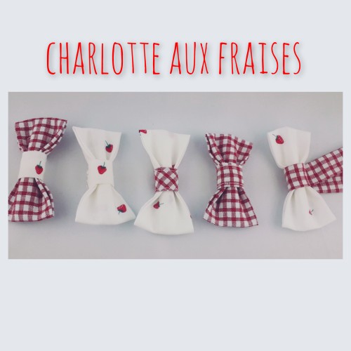 barrettes nœud vichy et fruits