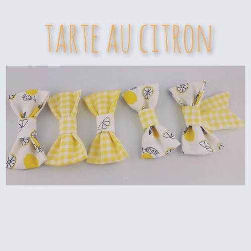 barrettes nœud vichy et fruits