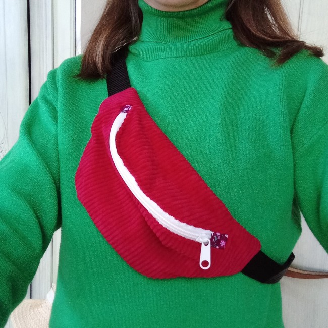 sac banane bandoulière adulte ou enfant, fait main, personnalisable, couleur au choix, velours ou toile canvas