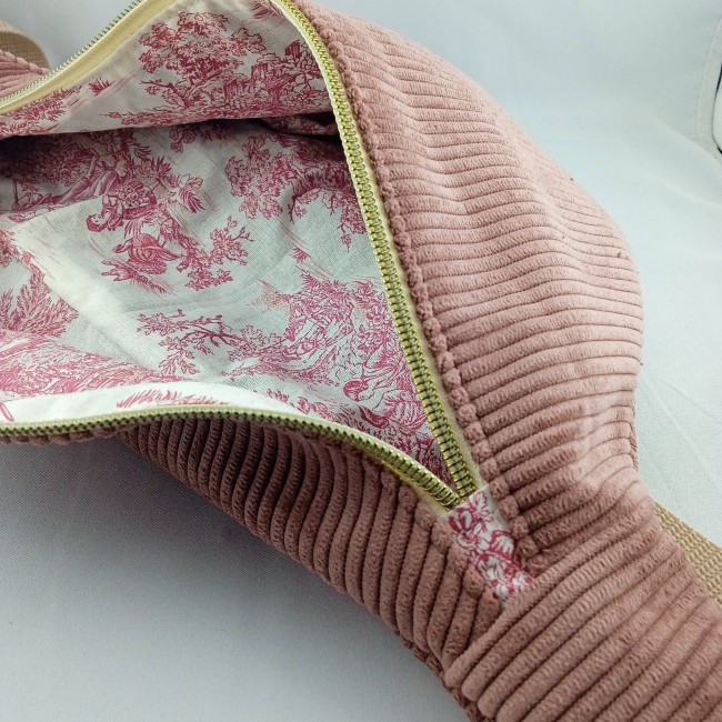 sac banane bandoulière XL, fait main, surmesure, velours côtelé au choix