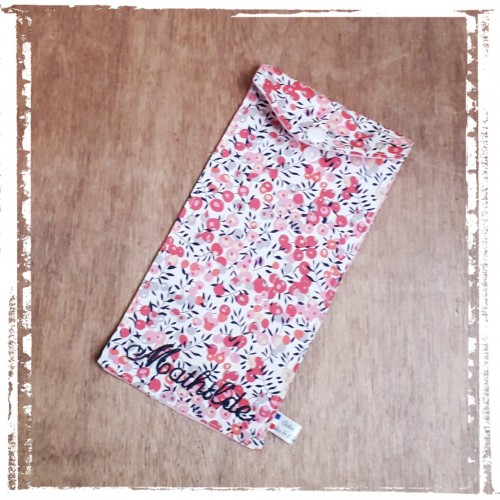 étui à brosse à dent liberty! doublure étanche, tissu au choix, personnalisable avec broderie du prénom